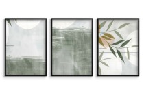 Dekoracja ścienna w stylu Zen- Plakaty w beżu i zieleni | Obrazy do salonu, sypialni w stylu Japandi 81877 Naklejkomania - zdjecie 7 - miniatura