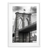 Czarno-biały Plakat Brooklyn Bridge | Miejska dekoracja do biura i salonu w stylu Loft, industrialnym 94157 Naklejkomania - zdjecie 3 - miniatura
