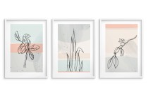 Plakaty z roślinami w stylu line art | Subtelne obrazy w pastelowych kolorach | Dekoracja ścienna w stylu skandynawskim 81869 Naklejkomania - zdjecie 4 - miniatura