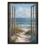 Plakat z Widokiem na Plażę, Ocean | Dekoracja ścienna do sypialni w stylu vintage, boho 82003 Naklejkomania - zdjecie 6 - miniatura