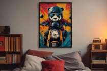 Kolorowy plakat – Panda na skuterze | Zabawna dekoracja ścienna do pokoju nastolatka | Oryginalny obraz na ścianę 94210 Naklejkomania - zdjecie 5 - miniatura