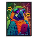 Nowoczesny Plakat młodzieżowy- Kolorowa Papuga w komiksowym stylu | Zabawny Obraz do pokoju nastolatka 94205 Naklejkomania - zdjecie 1 - miniatura
