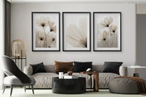 Zestaw minimalistycznych plakatów z kwiatami | Eleganckie obrazy na ścianę KP81995 Naklejkomania - zdjecie 2 - miniatura