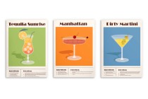 Kolorowe plakaty z przepisami na drinki | Retro dekoracja do kuchni KP395 Naklejkomania - zdjecie 8 - miniatura