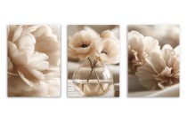 Beżowe Plakaty z Kwiatami w Stylu Glamour | Elegancka Dekoracja Ścienna do Salonu, Sypialni | Kremowe Obrazy KP81990 Naklejkomania - zdjecie 8 - miniatura