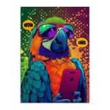 Nowoczesny Plakat młodzieżowy- Kolorowa Papuga w komiksowym stylu | Zabawny Obraz do pokoju nastolatka 94205 Naklejkomania - zdjecie 8 - miniatura