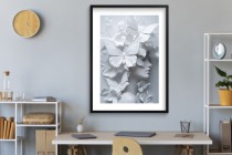 Minimalistyczny Plakat 3D- Artystyczny Portret Kobiety wśród motyli | Biały Obraz do eleganckiego wnętrza 82010 Naklejkomania - zdjecie 6 - miniatura