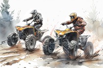 Młodzieżowa Fototapeta- Quady | Wyścig Off-Road | Dekoracje do pokoju chłopca, nastolatka 64219 Naklejkomania - zdjecie 4 - miniatura