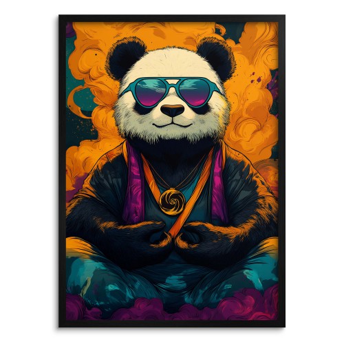 Artystyczny Plakat z Medytującą Pandą | Hipsterska Dekoracja Ścienna do Pokoju Młodzieżowego 94204 Naklejkomania - zdjecie 1
