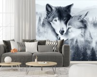 Fototapeta na ścianę wilki las w mgle 40432 Naklejkomania - zdjecie 1 - miniatura
