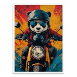 Kolorowy plakat – Panda na skuterze | Zabawna dekoracja ścienna do pokoju nastolatka | Oryginalny obraz na ścianę 94210 Naklejkomania - zdjecie 4 - miniatura