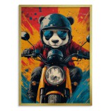 Kolorowy plakat – Panda na skuterze | Zabawna dekoracja ścienna do pokoju nastolatka | Oryginalny obraz na ścianę 94210 Naklejkomania - zdjecie 3 - miniatura