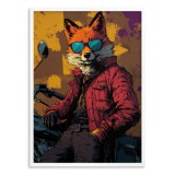 Zabawny Plakat z Lisem w Okularach | Kolorowy Obraz do Pokoju Młodzieżowego | Śmieszna Dekoracja pop-art 94200 Naklejkomania - zdjecie 4 - miniatura