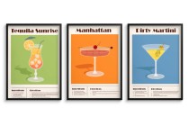 Kolorowe plakaty z przepisami na drinki | Retro dekoracja do kuchni KP395 Naklejkomania - zdjecie 7 - miniatura