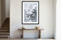 Minimalistyczny Plakat 3D- Artystyczny Portret Kobiety wśród motyli | Biały Obraz do eleganckiego wnętrza 82010 Naklejkomania - zdjecie 5 - miniatura