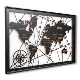 Obraz ażurowy Mapa Świata w eleganckiej ramie typu American Box R66809 Naklejkomania - zdjecie 1 - miniatura