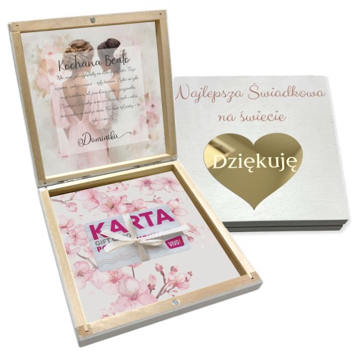 Podziękowanie dla świadkowej- eleganckie pudełko na kartę podarunkową, bon, voucher 66443 Naklejkomania - zdjecie 1