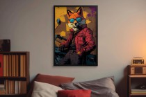 Zabawny Plakat z Lisem w Okularach | Kolorowy Obraz do Pokoju Młodzieżowego | Śmieszna Dekoracja pop-art 94200 Naklejkomania - zdjecie 5 - miniatura