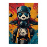 Kolorowy plakat – Panda na skuterze | Zabawna dekoracja ścienna do pokoju nastolatka | Oryginalny obraz na ścianę 94210 Naklejkomania - zdjecie 7 - miniatura