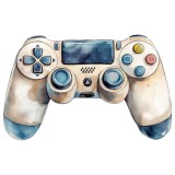 Akwarelowa Naklejka Ścienna – Pastelowy Gamepad do Pokoju chłopca, nastolatka T66756 Naklejkomania - zdjecie 4 - miniatura