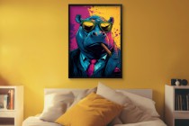 Humorystyczny Plakat Pop-Art: Hipopotam z cygarem | Kolorowy obraz do pokoju nastolatka 94206 Naklejkomania - zdjecie 5 - miniatura