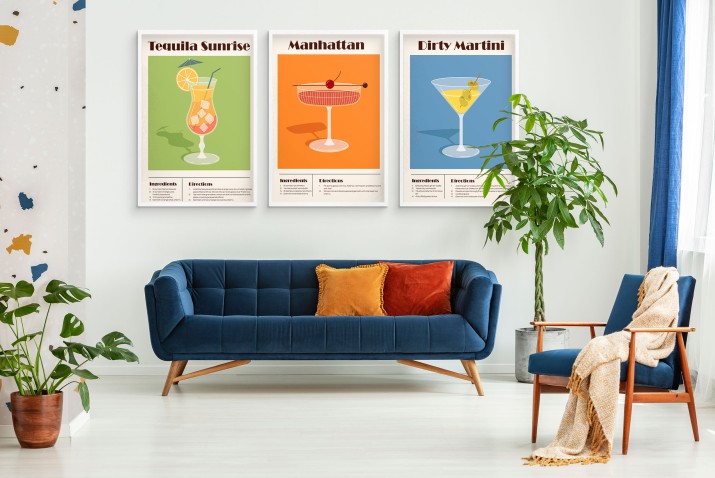 Kolorowe plakaty z przepisami na drinki | Retro dekoracja do kuchni KP395 - zdjęcie 6