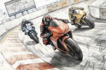Fototapeta- wyścig motocyklowy | Komiksowa Grafika z motocyklami | Pokój Chłopca, nastolatka 64197 Naklejkomania - zdjecie 3 - miniatura