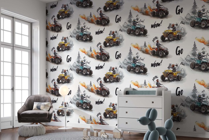 Kolorowa Fototapeta z Quadami do pokoju nastolatka | Młodzieżowa dekoracja na ścianę 82078 - zdjęcie 2