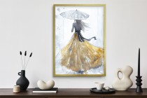 Elegancki plakat z kobietą w złotej sukni | Romantyczna ozdoba do salonu lub sypialni | Dekoracja glamour 82015 Naklejkomania - zdjecie 5 - miniatura