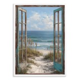 Plakat z Widokiem na Plażę, Ocean | Dekoracja ścienna do sypialni w stylu vintage, boho 82003 Naklejkomania - zdjecie 5 - miniatura