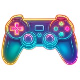 Kolorowa Naklejka na ścianę do pokoju chłopca- Neonowy Pad, Kontroler | Dekoracja dla nastolatka, gracza T66755 Naklejkomania - zdjecie 4 - miniatura