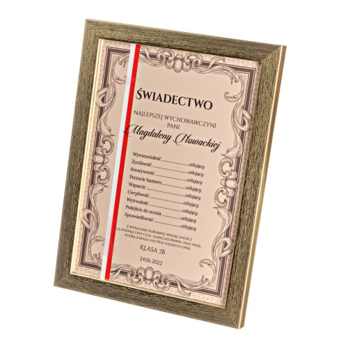 Plakat w ramie prezent dla nauczyciela świadectwo najlepszego wychowawcy 61399 - zdjęcie 3