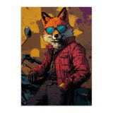 Zabawny Plakat z Lisem w Okularach | Kolorowy Obraz do Pokoju Młodzieżowego | Śmieszna Dekoracja pop-art 94200 Naklejkomania - zdjecie 8 - miniatura