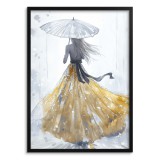 Elegancki plakat z kobietą w złotej sukni | Romantyczna ozdoba do salonu lub sypialni | Dekoracja glamour 82015 Naklejkomania - zdjecie 3 - miniatura