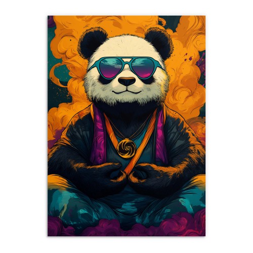 Artystyczny Plakat z Medytującą Pandą | Hipsterska Dekoracja Ścienna do Pokoju Młodzieżowego 94204 - zdjęcie 7