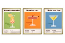 Kolorowe plakaty z przepisami na drinki | Retro dekoracja do kuchni KP395 Naklejkomania - zdjecie 4 - miniatura