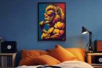 Kolorowy plakat z lwem w stylu pop-art | Nowoczesna dekoracja pokoju młodzieżowego 94198 Naklejkomania - zdjecie 6 - miniatura