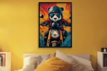 Kolorowy plakat – Panda na skuterze | Zabawna dekoracja ścienna do pokoju nastolatka | Oryginalny obraz na ścianę 94210 Naklejkomania - zdjecie 6 - miniatura