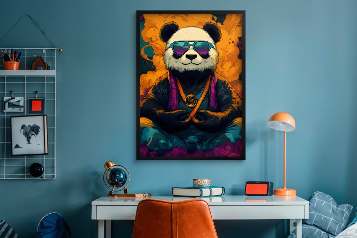 Artystyczny Plakat z Medytującą Pandą | Hipsterska Dekoracja Ścienna do Pokoju Młodzieżowego 94204 - zdjęcie 5