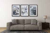 Plakaty kwiatowe w stylu akwareli | Nowoczesna dekoracja ścienna do salonu i sypialni | Tryptyk w pastelowych odcieniach KP82004 Naklejkomania - zdjecie 5 - miniatura
