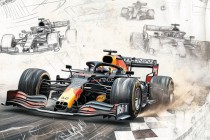 Sportowa Fototapeta z Wyścigiem Formuły 1 | Komiksowa Grafika z Bolidem F1 do Pokoju Młodzieżowego 64196 Naklejkomania - zdjecie 3 - miniatura