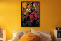 Zabawny Plakat z Lisem w Okularach | Kolorowy Obraz do Pokoju Młodzieżowego | Śmieszna Dekoracja pop-art 94200 Naklejkomania - zdjecie 2 - miniatura