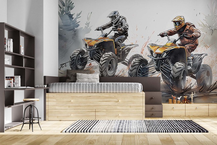 Młodzieżowa Fototapeta- Quady | Wyścig Off-Road | Dekoracje do pokoju chłopca, nastolatka 64219 - zdjęcie 3