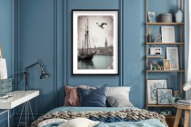 Plakat na ścianę- stara fotografia żaglówki w porcie | Retro Dekoracja Ścienna do Salonu i Biura 82008 Naklejkomania - zdjecie 2 - miniatura