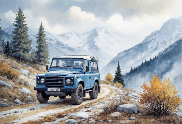 Fototapeta młodzieżowa- Samochód Terenowy na Górskim Szlaku | Dekoracja Off-Road dla chłopca 82071 - zdjęcie 3