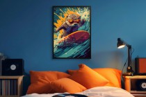 Młodzieżowy Plakat z wydrą na desce surfingowej | Komiksowy styl pop-art | Humorystyczna dekoracja ścienna 94199 Naklejkomania - zdjecie 2 - miniatura