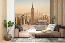 Nowoczesna fototapeta- Nowy Jork | Panorama miasta- Empire State Building i Manhattan o zachodzie słońca 94024 Naklejkomania - zdjecie 1 - miniatura