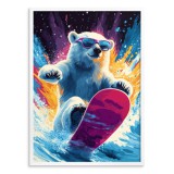 Plakat dla dzieci- Niedźwiedź polarny | Kolorowa, Komiksowa grafika do pokoju nastolatka 94217 Naklejkomania - zdjecie 3 - miniatura