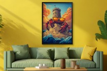 Humorystyczny Plakat z krabem w okularach | Oryginalna dekoracja do pokoju nastolatka- wież, fale, plaża 94222 Naklejkomania - zdjecie 2 - miniatura