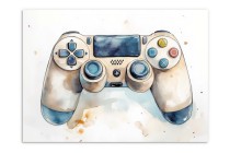 Plakat gamingowy – Kontroler do gier w akwarelowym stylu | Dekoracja Gamepad do pokoju chłopca, nastolatka P66756 Naklejkomania - zdjecie 5 - miniatura